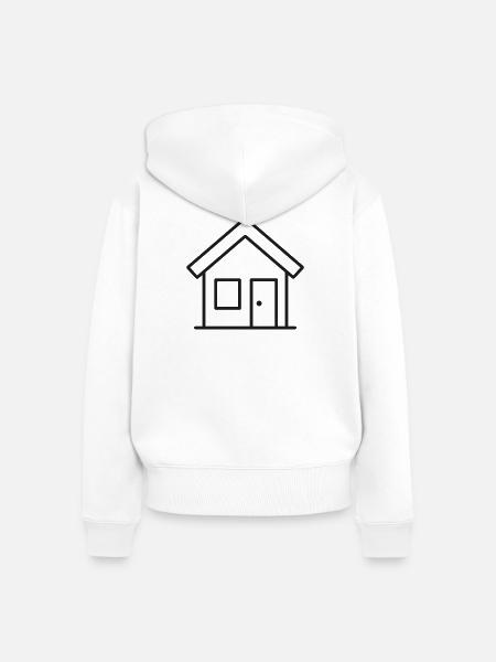 Haus-Startlinie-Symbol - Frauen Premium Bio Zip Hoodie - Weiß