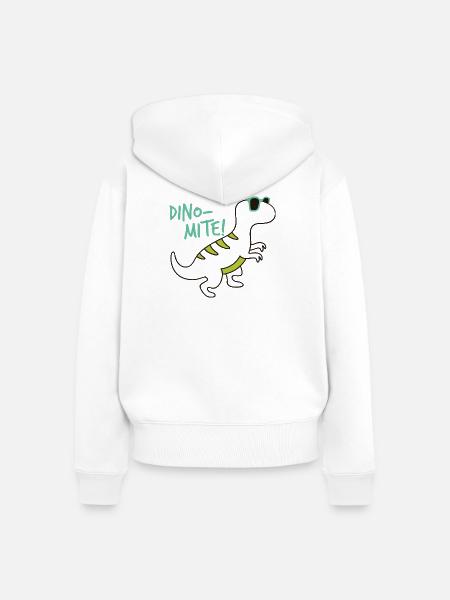 Cooler Dinosaurier Dino-Mite Sonnenbrille Fun - Frauen Premium Bio Zip Hoodie - Weiß