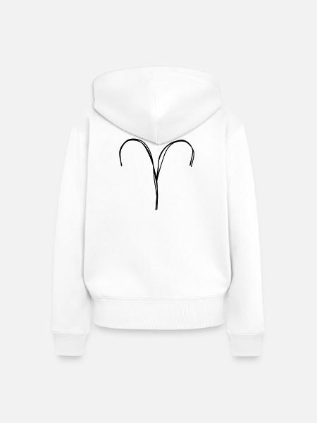 Sternzeichen Widder handgezeichnet - Frauen Premium Bio Zip Hoodie - Weiß