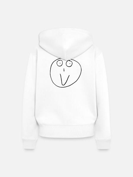 Steven Lächeln - Frauen Premium Bio Zip Hoodie - Weiß
