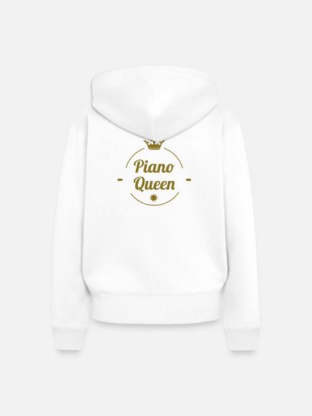 Piano Queen - Frauen Premium Bio Zip Hoodie - Weiß