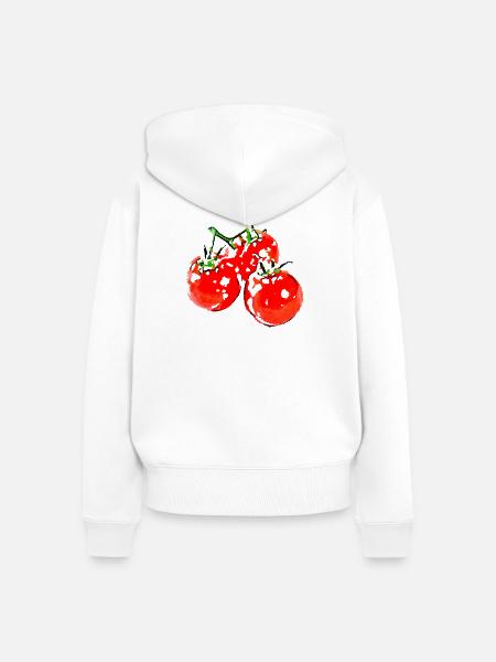 tomaten gemüse speise - Frauen Premium Bio Zip Hoodie - Weiß