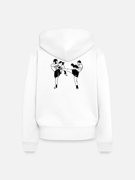 Kickboxen - Frauen Premium Bio Zip Hoodie - Weiß