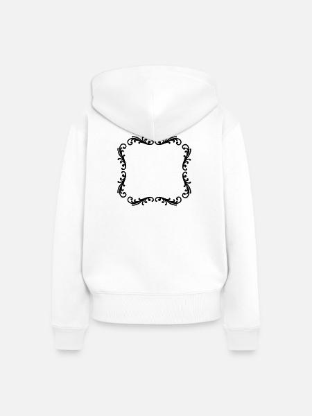 Dekorativer Rahmen Fotorahmen - Frauen Premium Bio Zip Hoodie - Weiß