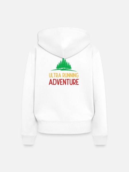 Ultra Running Advrenture - Frauen Premium Bio Zip Hoodie - Weiß