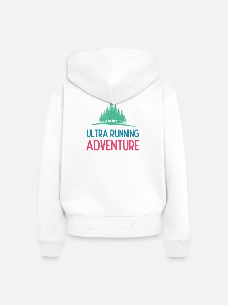 Ultra Running Advrenture - Frauen Premium Bio Zip Hoodie - Weiß
