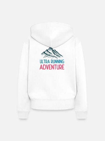 Ultra Running Advrenture - Frauen Premium Bio Zip Hoodie - Weiß