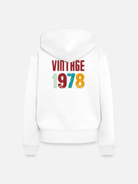 Jahrgang 1978 Originalteil - Frauen Premium Bio Zip Hoodie - Weiß