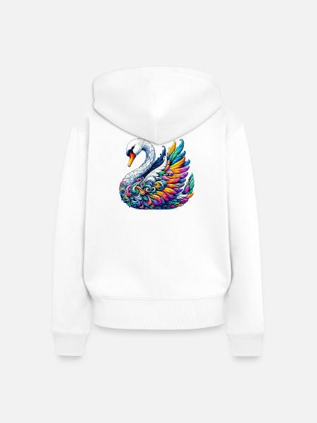 Schwan - Frauen Premium Bio Zip Hoodie - Weiß