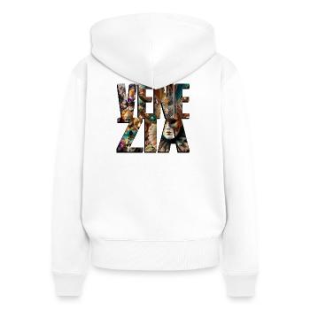 VENEDIG - Frauen Premium Bio Zip Hoodie - Weiß - Hinten - AI Model Female 172 light (172cm)