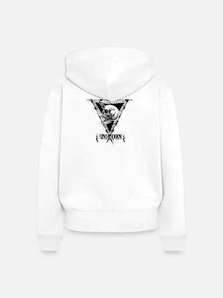 Tödliches Einhorn - Frauen Premium Bio Zip Hoodie - Weiß