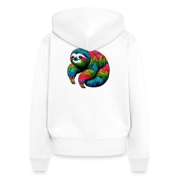 Paresse - Sweat à capuche zippé Premium bio Femme - blanc - Dos - AI Model Female 172 light (172cm)