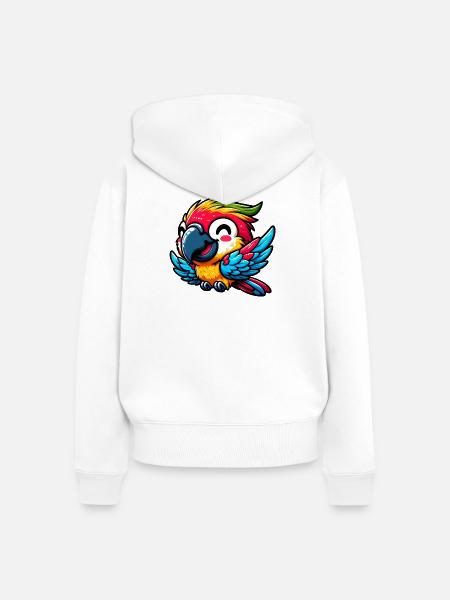 Papagei - Frauen Premium Bio Zip Hoodie - Weiß