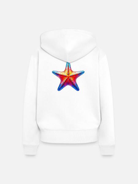Seestern - Frauen Premium Bio Zip Hoodie - Weiß