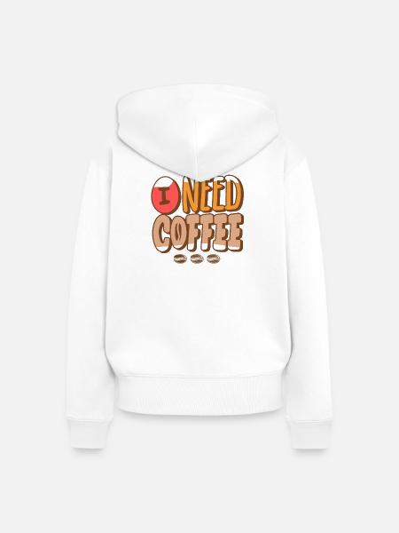 Kaffee, Kaffeeventilator, Kaffeebohne - Frauen Premium Bio Zip Hoodie - Weiß
