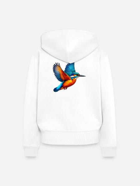 Eisvogel - Frauen Premium Bio Zip Hoodie - Weiß