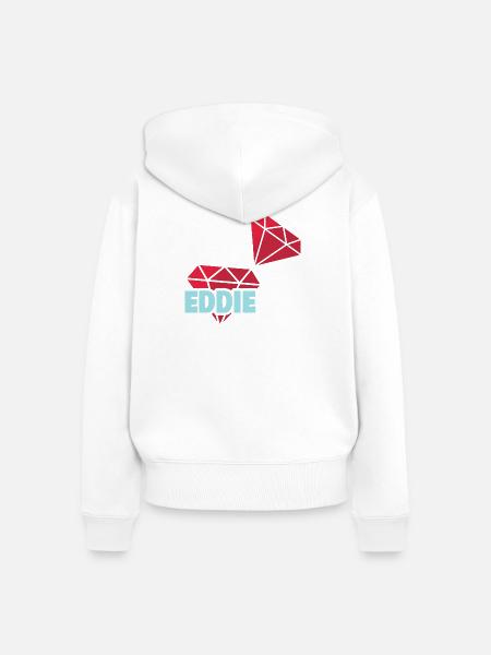 Eddie als Kostbar - Frauen Premium Bio Zip Hoodie - Weiß