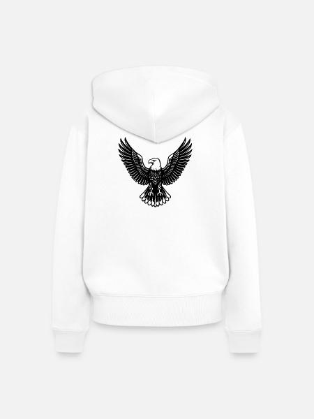 Adler T-Shirt im symbolischen Design - Frauen Premium Bio Zip Hoodie - Weiß