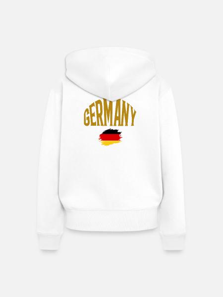 Germany - Frauen Premium Bio Zip Hoodie - Weiß