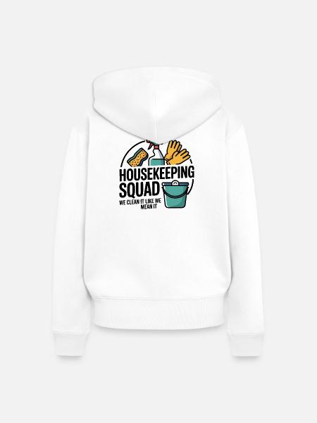 Lustiges Putzen Design - Frauen Premium Bio Zip Hoodie - Weiß