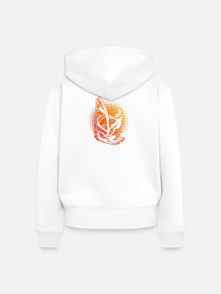 Kompaktes Windsurfing Design für Windsurf - Frauen Premium Bio Zip Hoodie - Weiß