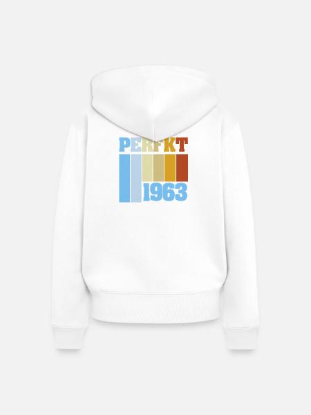 Einzigartig 1963 - Frauen Premium Bio Zip Hoodie - Weiß