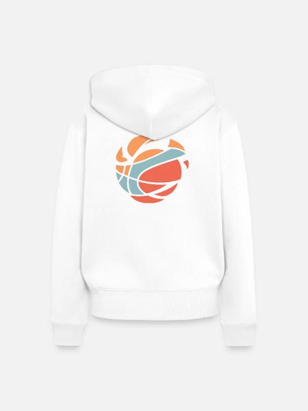 Abstrakter Basketball-Burst - Frauen Premium Bio Zip Hoodie - Weiß