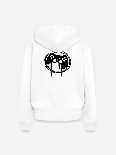 gaming kontroller kreis muster - Frauen Premium Bio Zip Hoodie - Weiß