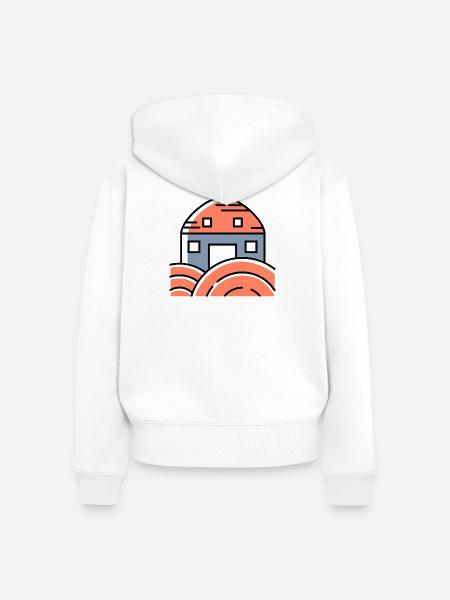 Farm Ernte icon - Frauen Premium Bio Zip Hoodie - Weiß