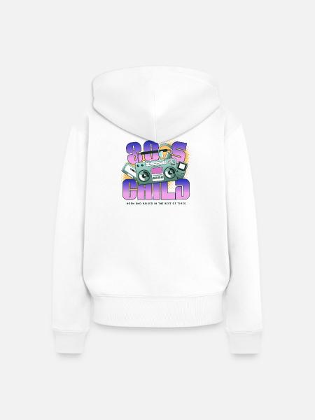 80s Child - Frauen Premium Bio Zip Hoodie - Weiß