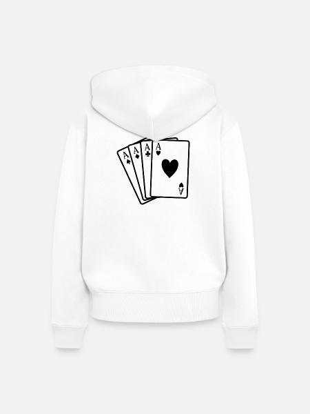 Pokerkarten - Frauen Premium Bio Zip Hoodie - Weiß