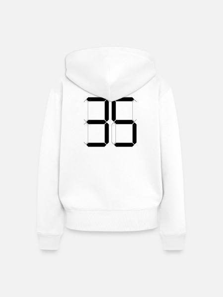 NUMMER 35 Fünfunddreißig Geschenk Digital - Frauen Premium Bio Zip Hoodie - Weiß