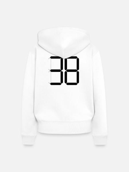 NUMMER 38 Achtunddreißig Geschenk Digital - Frauen Premium Bio Zip Hoodie - Weiß