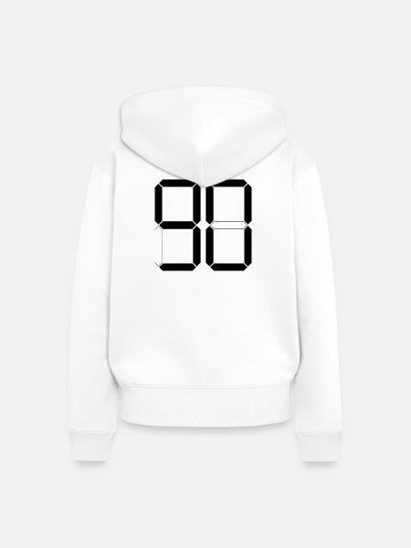 NUMMER 90 Neunzig Geschenk Digital - Frauen Premium Bio Zip Hoodie - Weiß