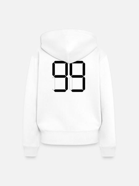 NUMMER 99 Neunundneunzig Geschenk Digital - Frauen Premium Bio Zip Hoodie - Weiß