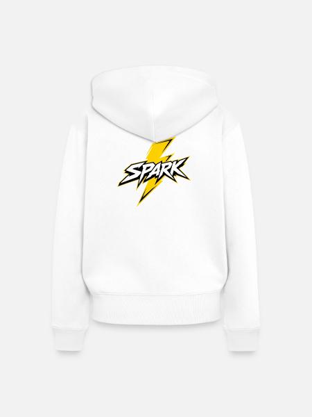 Spark Blitz Comic Logo - Frauen Premium Bio Zip Hoodie - Weiß