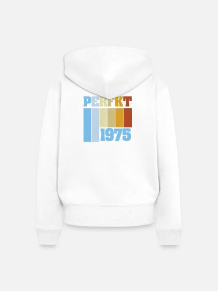 Perfekt 1975 - Frauen Premium Bio Zip Hoodie - Weiß