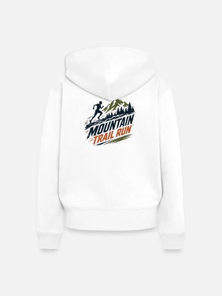 Mountain Trail Run - Frauen Premium Bio Zip Hoodie - Weiß