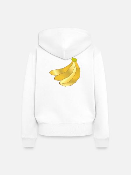 Minimalistische Bananen Illustration - Frauen Premium Bio Zip Hoodie - Weiß