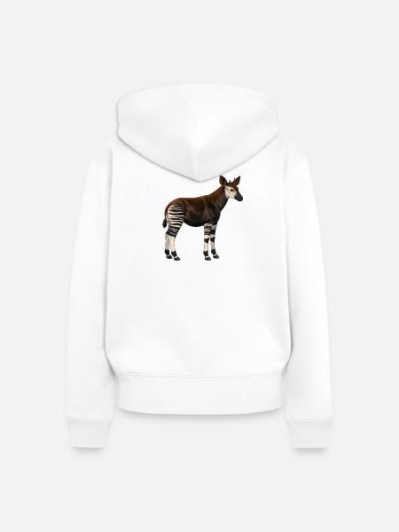 Okapi - Frauen Premium Bio Zip Hoodie - Weiß