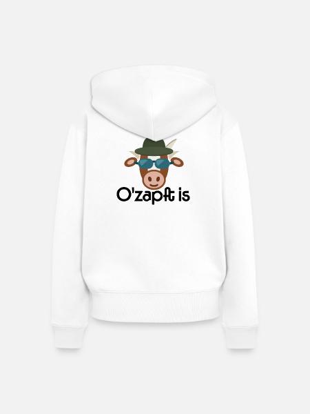 O'zapft is Kuh - Frauen Premium Bio Zip Hoodie - Weiß