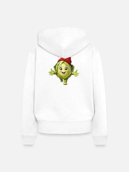 Kohlkopf - Frauen Premium Bio Zip Hoodie - Weiß