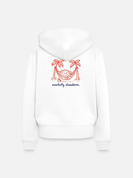 Mentally Elsewhere – Eisige Gehirnkritzelei - Frauen Premium Bio Zip Hoodie - Weiß