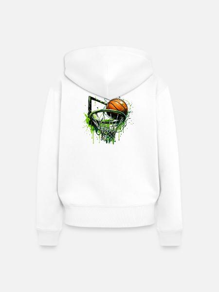 Basketball - Frauen Premium Bio Zip Hoodie - Weiß