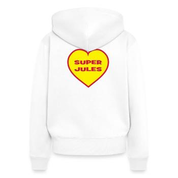 Super Jules - Women's Premium Organic Zip Hoodie - white - Back - AI Model Female 172 light (172cm)