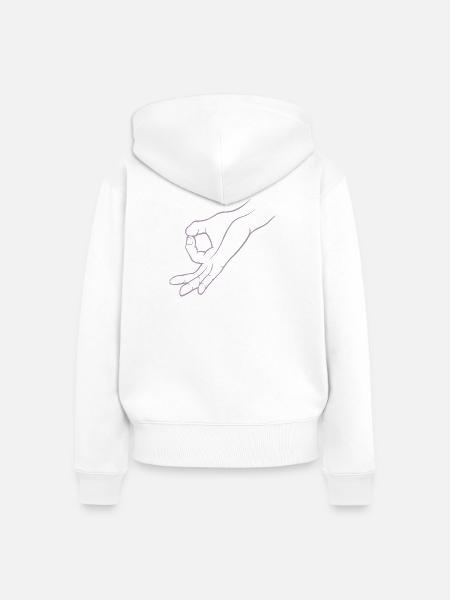 Handzeichen Loch Gereingeguckt Kinderspiel - Frauen Premium Bio Zip Hoodie - Weiß