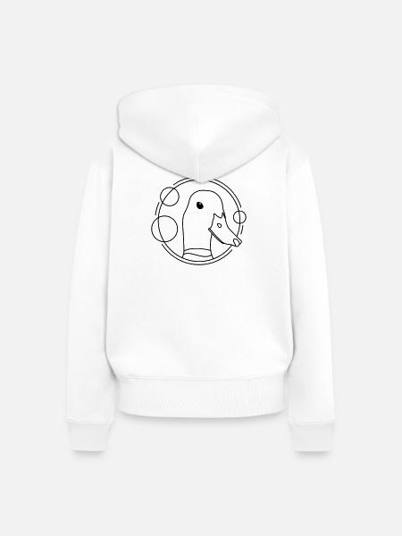 Ente im geometrischen Design - Frauen Premium Bio Zip Hoodie - Weiß