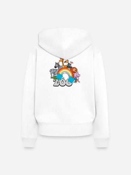 Regenbogen-Zoo-Parade - Frauen Premium Bio Zip Hoodie - Weiß