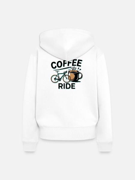 Kaffeezyklus Städtebau - Frauen Premium Bio Zip Hoodie - Weiß