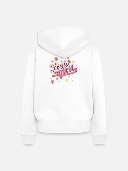 , , Freiheit, cooler Geist - Frauen Premium Bio Zip Hoodie - Weiß